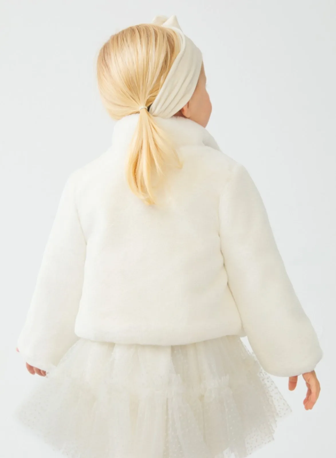 Abel & Lula Baby & Toddler Girls White Faux Fur Coat