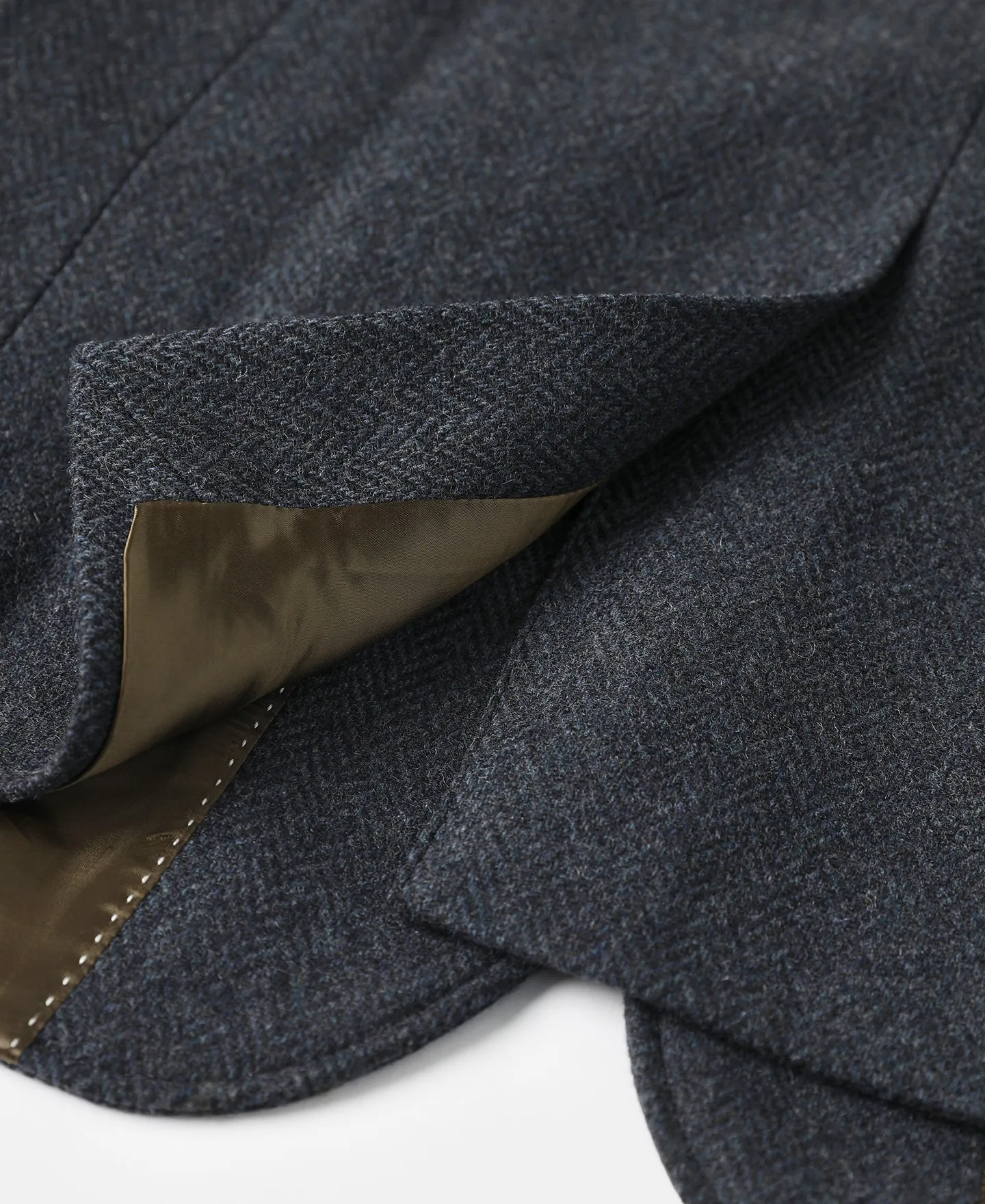 Blue-Gray Herringbone Tweed Suit Jacket