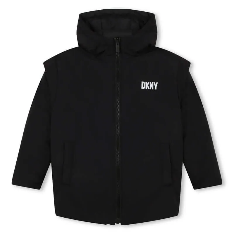 Boys Reversible Black Parka