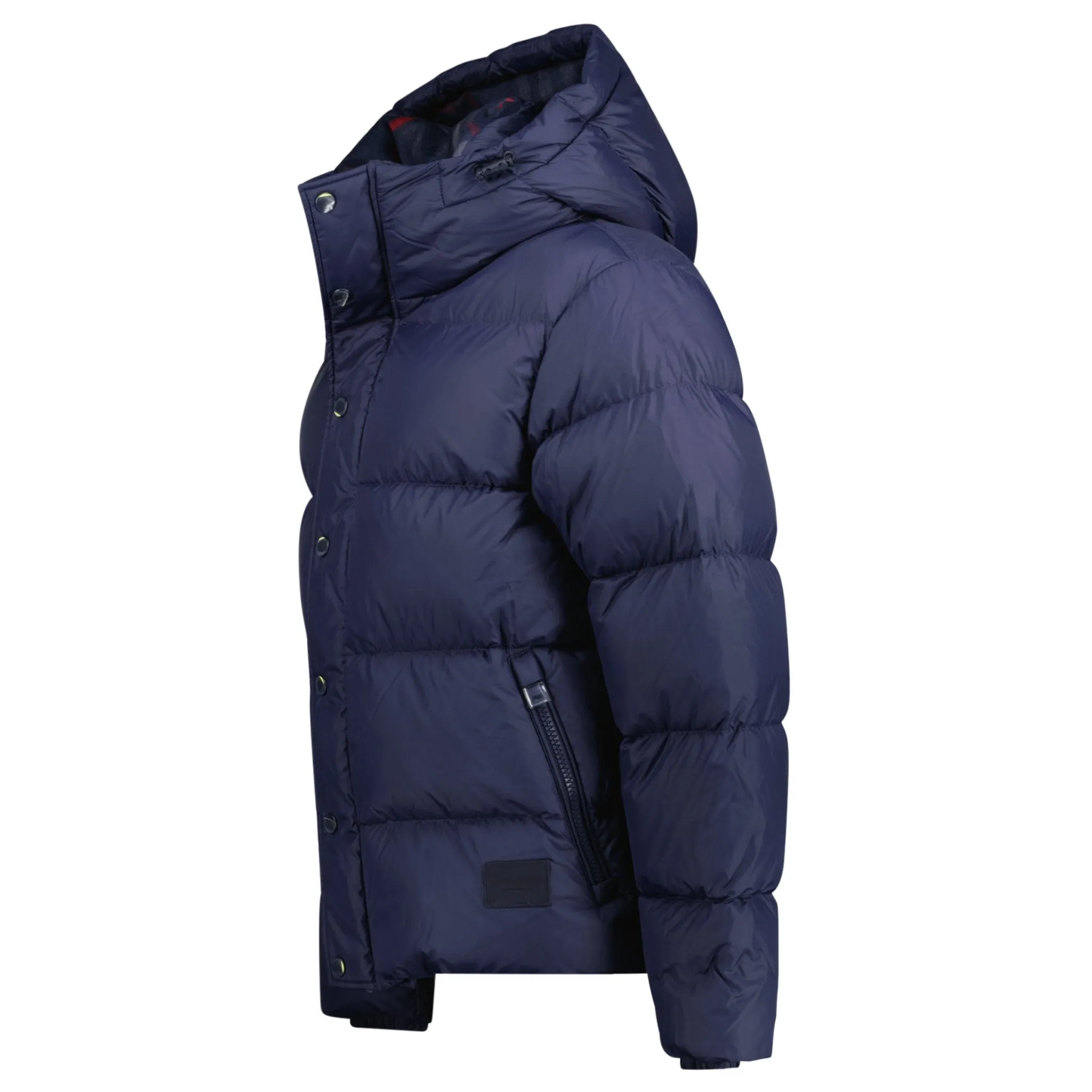 Burberry 'Halsby' Hooded Check Down Jacket Navy