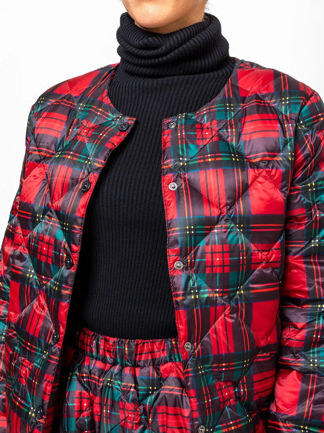 Down Jacket - Red Tartan