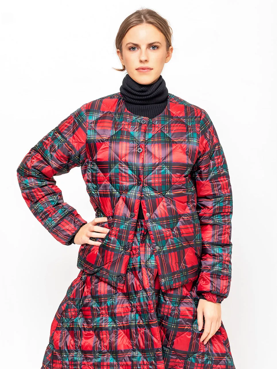 Down Jacket - Red Tartan