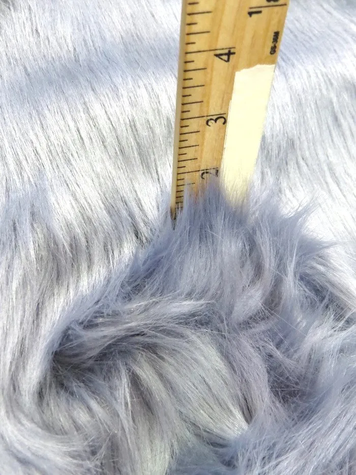 Faux Fake Fur Solid Shaggy Long Pile Fabric / Cobalt / 15 Yard Bolt