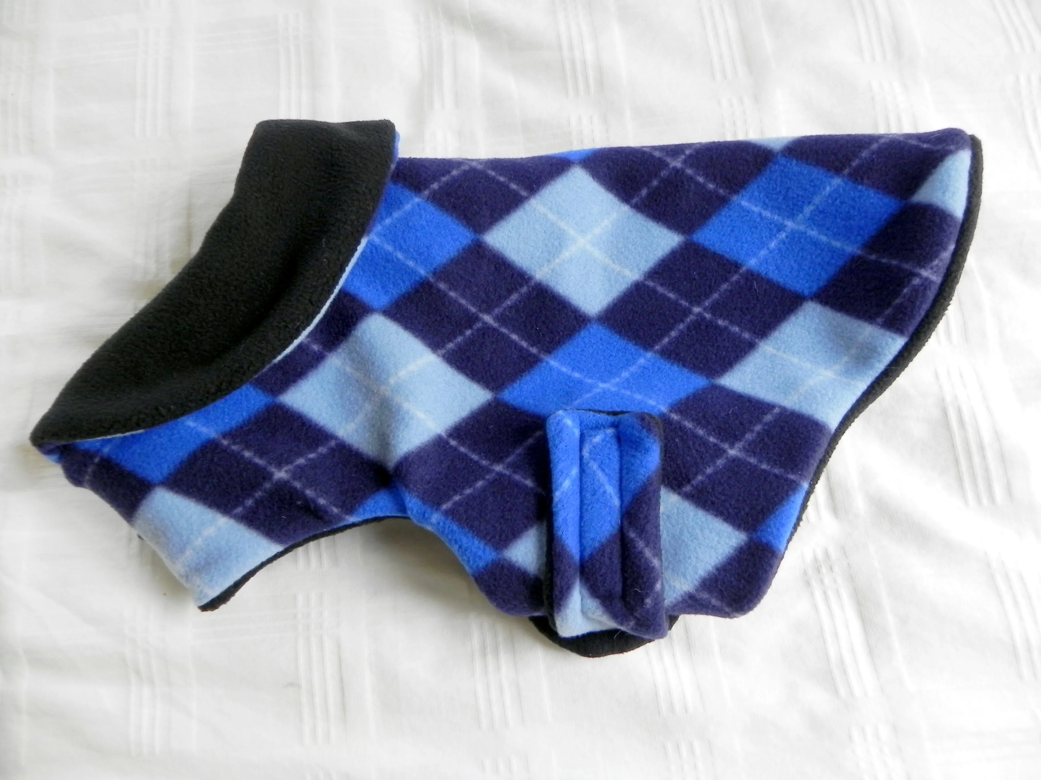 Fleece Jackets: Preppy Blue Argyle