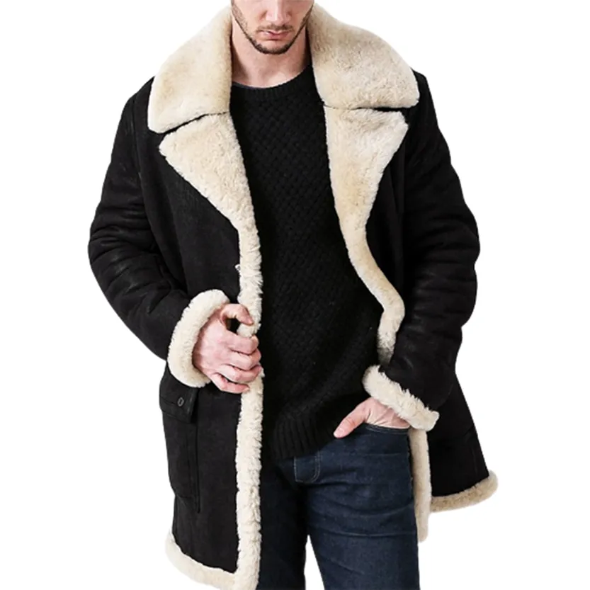 Funki Buys | Jackets | Men's Faux Suede, Faux Fur Overcoat