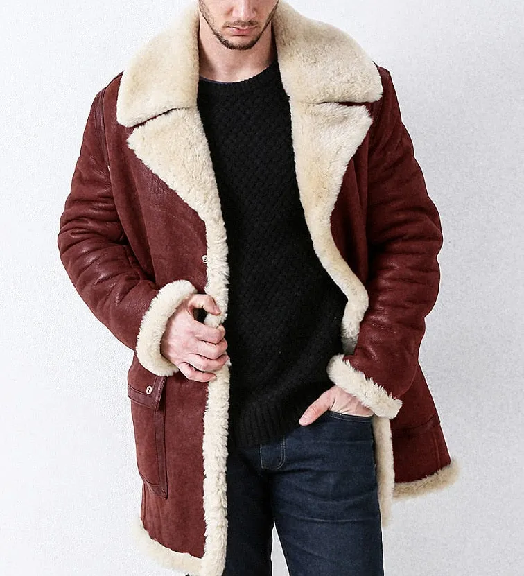 Funki Buys | Jackets | Men's Faux Suede, Faux Fur Overcoat