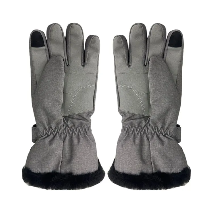 Fuzl Women Fur Snow Glove-GREY