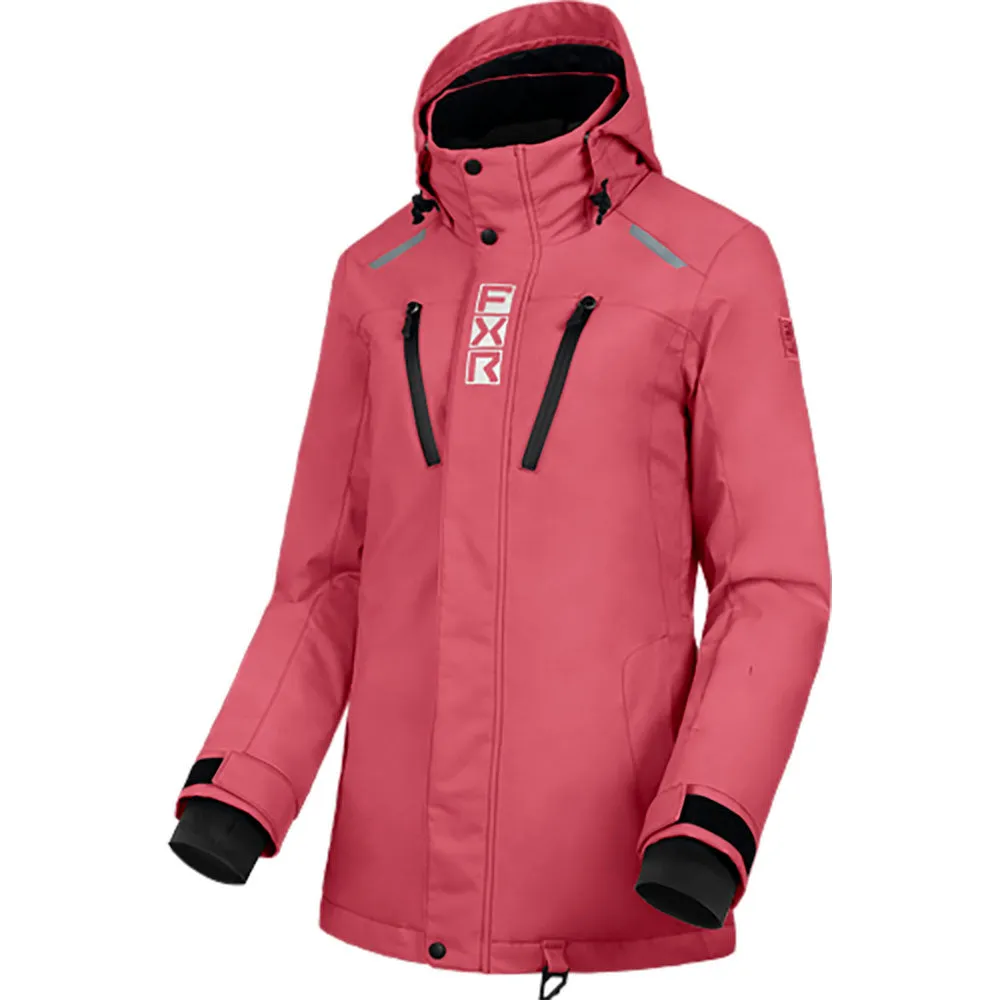 FXR Womens Aerial Snowmobile Jacket Astro Dust/Bone Pink