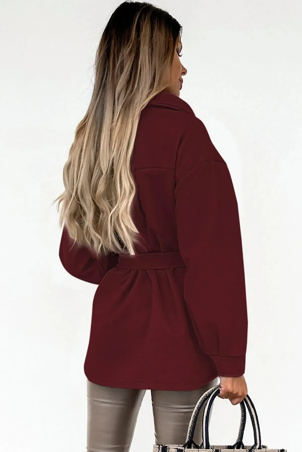 Lapel Button-Down Coat With Chest Pockets