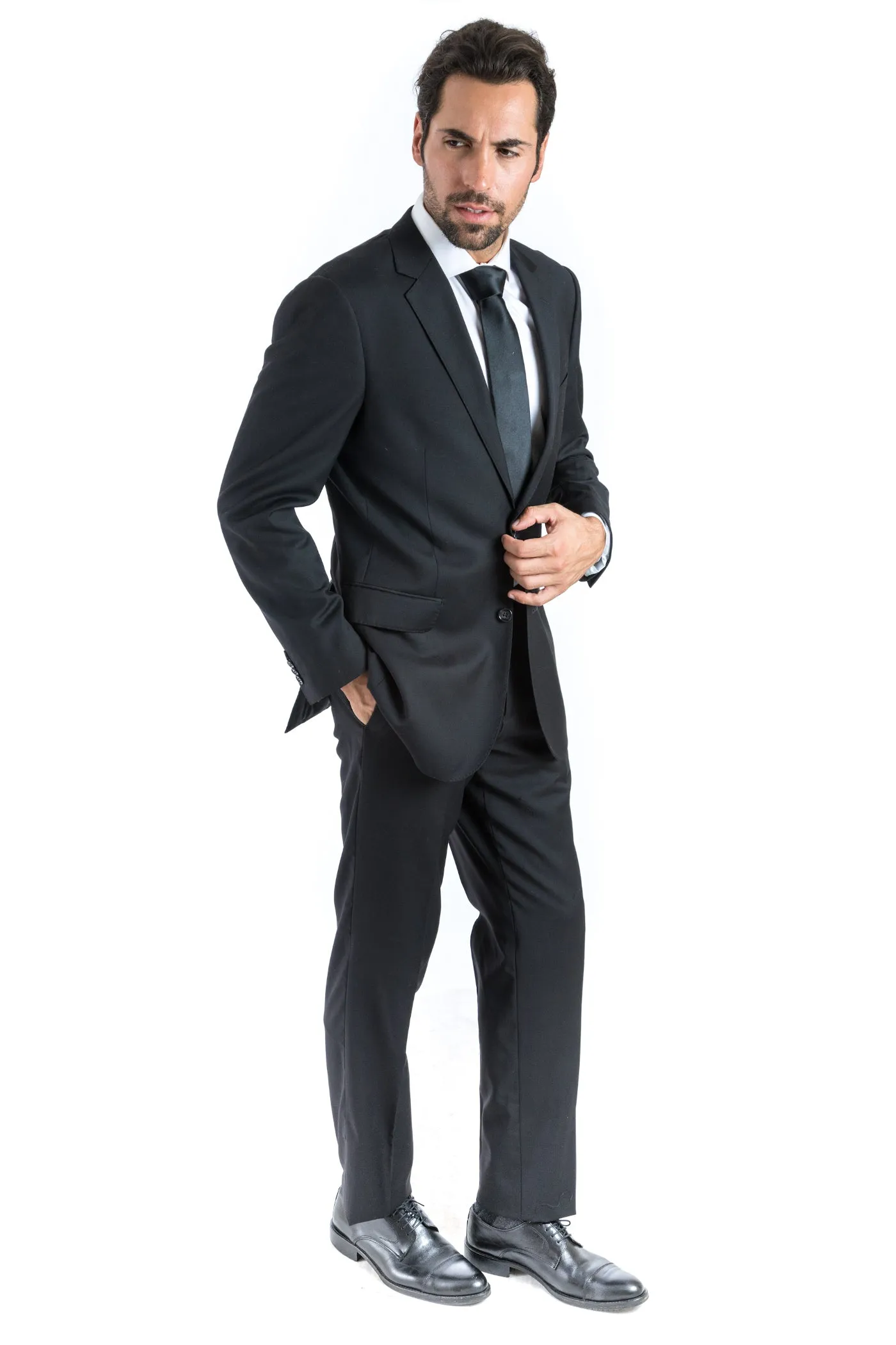 Modern Fit Black Two Piece Suit  B-Black