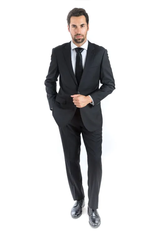 Modern Fit Black Two Piece Suit  B-Black