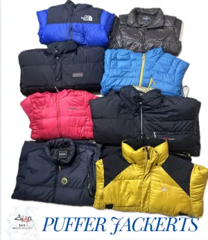 Puffer Jackets (Mixed brand including The North Face, Rab, Mammut, and others)