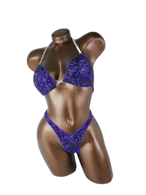 Royal Purple Metallic AB Figure Competition Suit