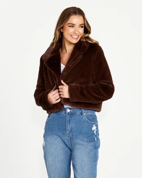 Sass Xanthe Cropped Fur Jacket