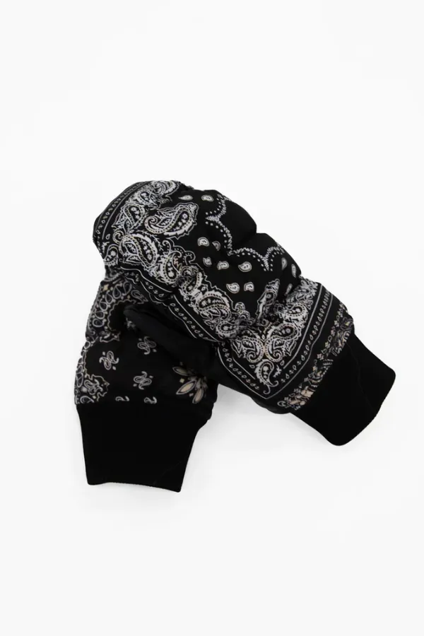 Snow Glove- Black Bandana Print