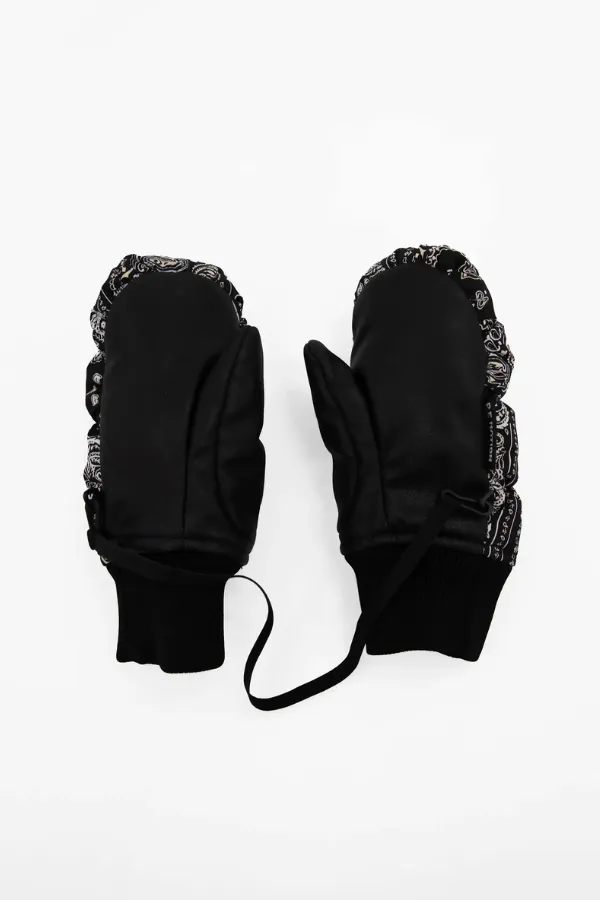 Snow Glove- Black Bandana Print