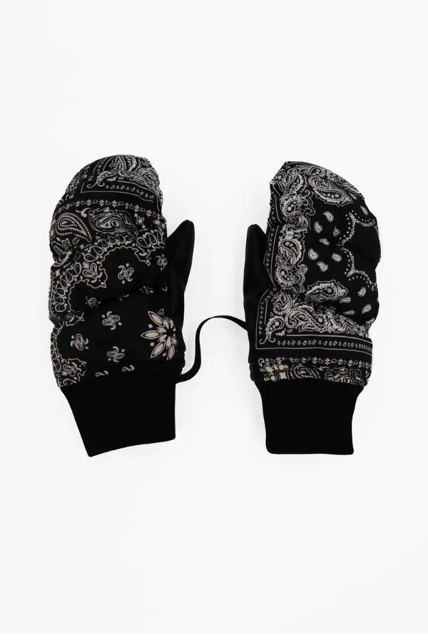 Snow Glove- Black Bandana Print