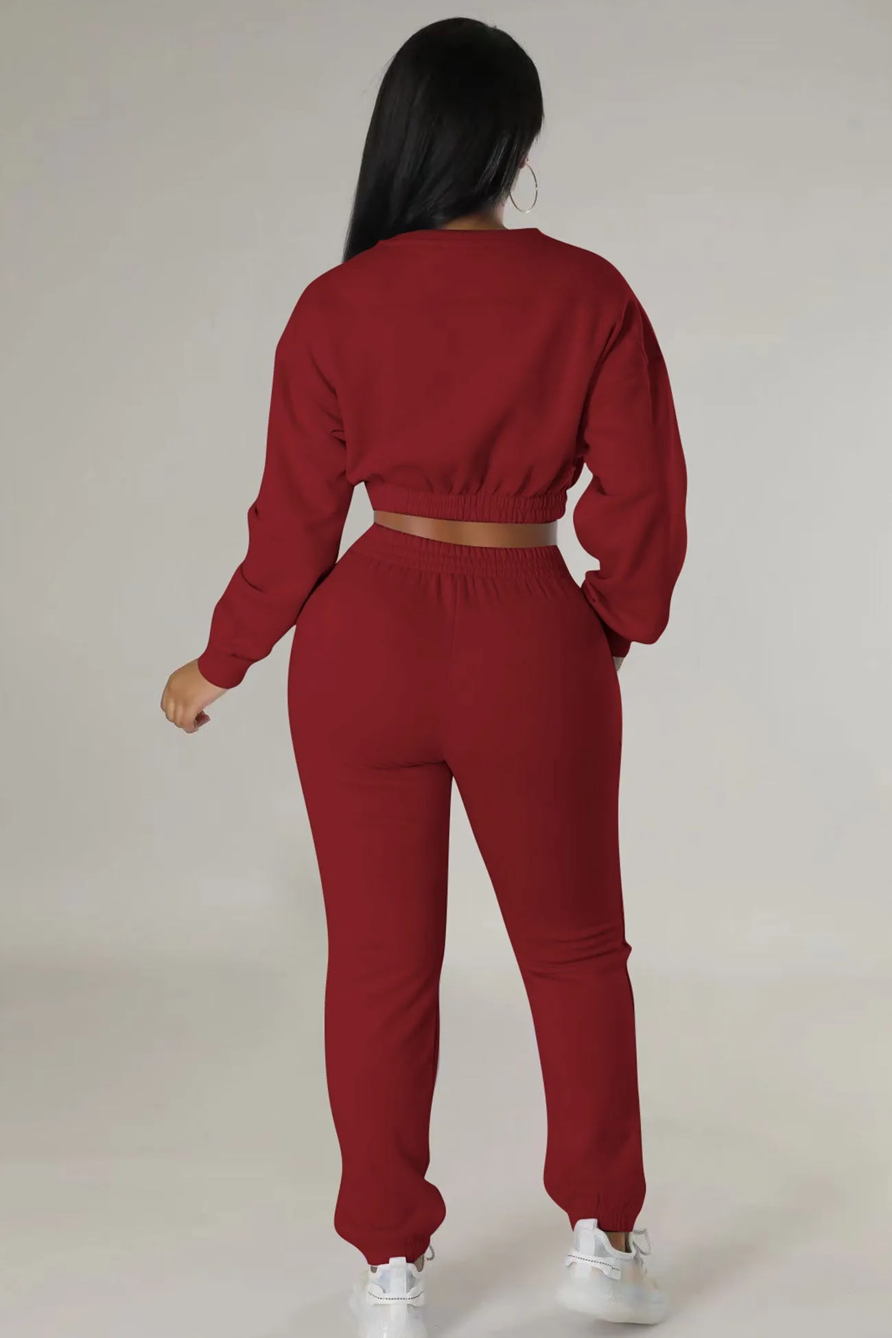 Solid Sweatshirt Long Pants Suits