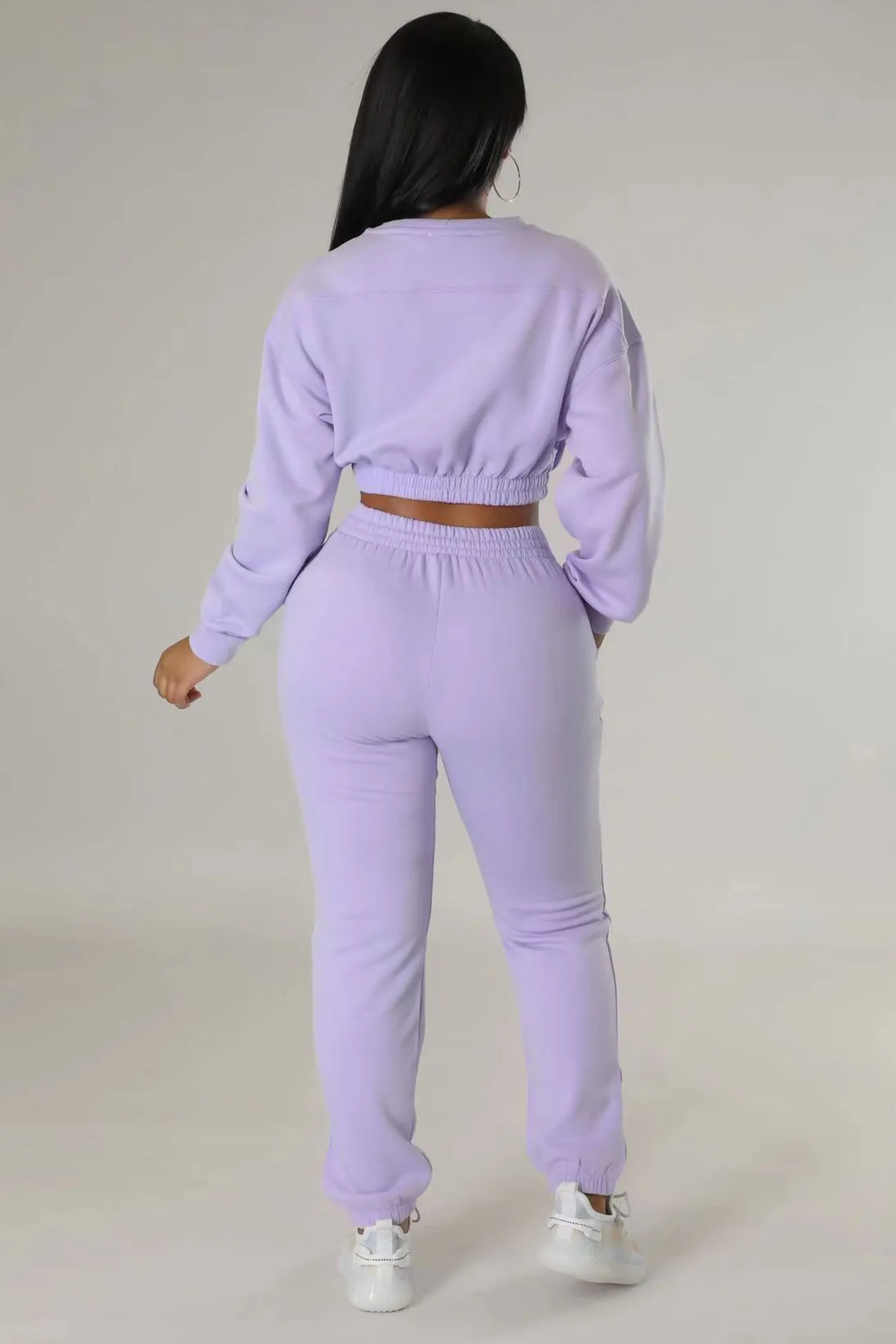 Solid Sweatshirt Long Pants Suits