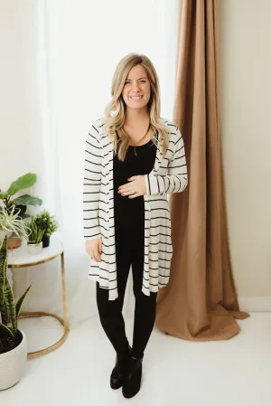 Stripe Hooded Cardi