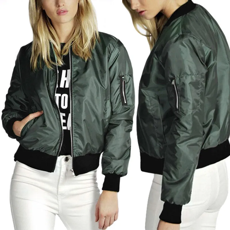 VenusFox Fashion Bomber Pilot Jacket