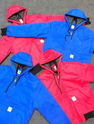 Vintage Carhartt Rework Style Red/Blue Hooded Jackets - MOQ 25 pcs