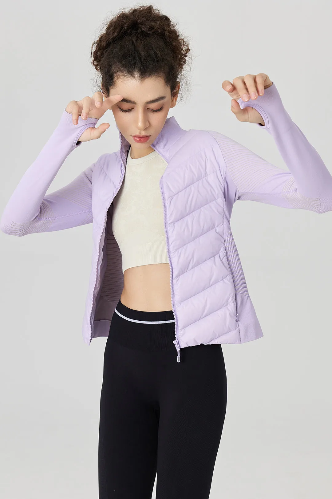 Women's Seamless Knit Goose Down Jacket