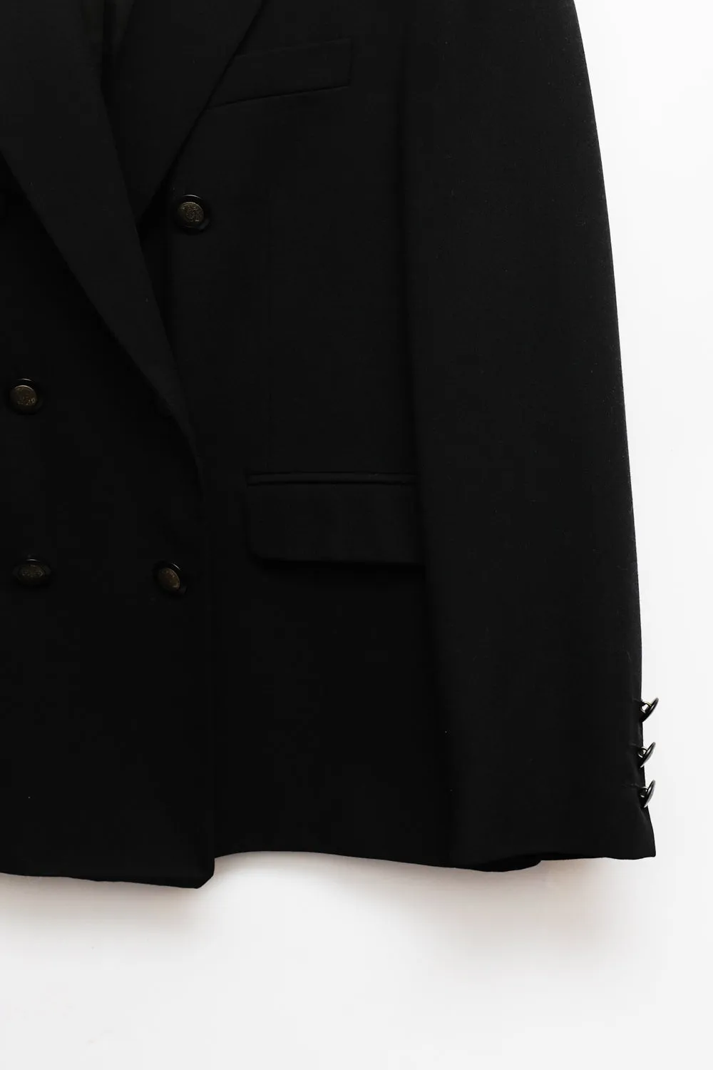 WOOL DOUBLE BREASTED BLACK BLAZER