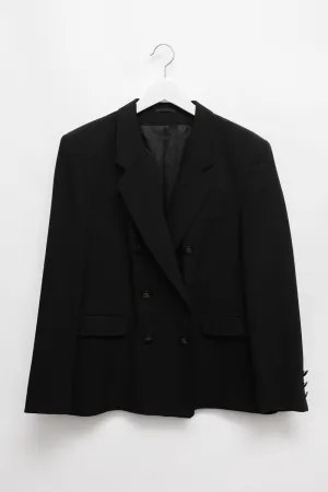 WOOL DOUBLE BREASTED BLACK BLAZER