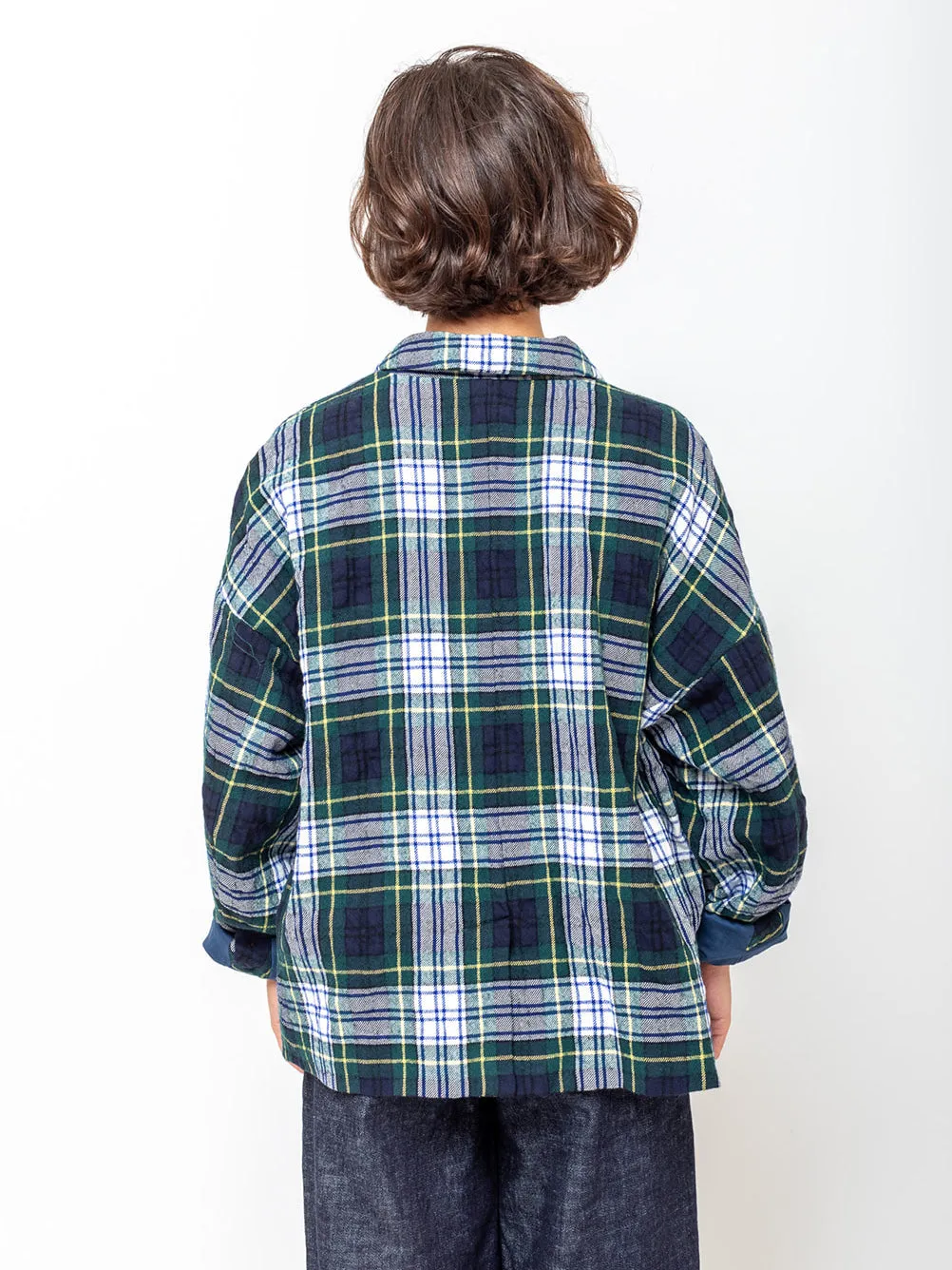 Wool Washer Tartan Jacket - Green